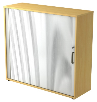 Rollladenschrank Haziender V1733S/6/S/SG, abschlie&szlig;bar, 3 OH, buche/silber, 120x110x40cm (BxHxT)