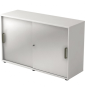 Schiebet&uuml;renschrank V1752/V1753 V1752S/W/S/SG, abschlie&szlig;bar, 2 OH, wei&szlig;/silber, 120x74,8x40cm (BxHxT)