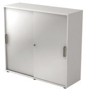Schiebet&uuml;renschrank V1752/V1753 V1753S/W/S/SG, abschlie&szlig;bar, 3 OH, wei&szlig;/silber, 120x110x40cm (BxHxT)