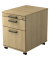 Rollcontainer VAC20/E/E/SG Solid, eiche, 3 Schubladen, Holz, melaminharzbeschichtet, abschlie&szlig;bar