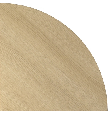 Verkettungsplatte VHE, 80x80cm (BxT), Viertelkreis, eiche, 25mm