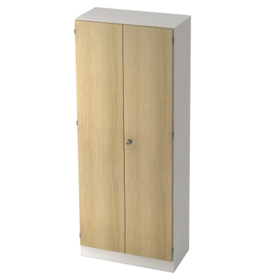 Aktenschrank V6 V6100/W/E/SG, abschlie&szlig;bar, 5 OH, wei&szlig;/eiche, 80x200,4x42cm (BxHxT)