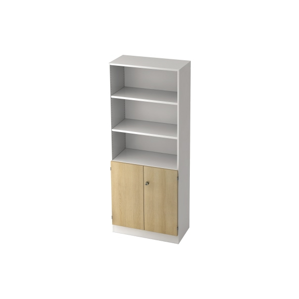 4032062166017 - Regalschrank V6 V6770 W E SG abschließbar 5 OH eiche weiß 80x2004x42cm (BxHxT) 4032062166017 Hammerbacher