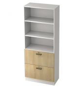 H&auml;ngeregistraturschrank V7300/W/E/SG V7, wei&szlig;/eiche, 2 Schubladen