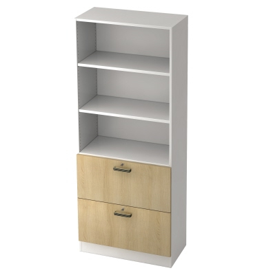 H&auml;ngeregistraturschrank V7300/W/E/SG V7, wei&szlig;/eiche, 2 Schubladen