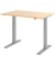 Sitz-Steh-Schreibtisch XMKA, elektrisch h&ouml;henverstellbar, 70-120cm (H), 120x80cm (BxT), rechteckig, ahorn / silber