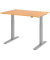 Sitz-Steh-Schreibtisch, elektrisch höhenverstellbar, 70-120cm (H), 120x80cm (BxT), rechteckig, buche / silber