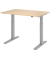 Sitz-Steh-Schreibtisch, elektrisch höhenverstellbar, 70-120cm (H), 120x80cm (BxT), rechteckig, eiche / silber
