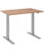 Sitz-Steh-Schreibtisch, elektrisch höhenverstellbar, 70-120cm (H), 120x80cm (BxT), rechteckig, nussbaum / silber