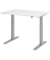 Sitz-Steh-Schreibtisch, elektrisch höhenverstellbar, 70-120cm (H), 120x80cm (BxT), rechteckig, weiß / silber
