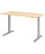 Sitz-Steh-Schreibtisch, elektrisch höhenverstellbar, 70-120cm (H), 160x80cm (BxT), rechteckig, ahorn / silber