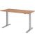 Sitz-Steh-Schreibtisch, elektrisch höhenverstellbar, 70-120cm (H), 160x80cm (BxT), rechteckig, nussbaum / silber