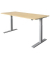 Sitz-Steh-Schreibtisch XMKA, elektrisch h&ouml;henverstellbar, 70-120cm (H), 180x80cm (BxT), rechteckig, ahorn / silber