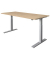 Sitz-Steh-Schreibtisch, elektrisch höhenverstellbar, 70-120cm (H), 180x80cm (BxT), rechteckig, eiche / silber