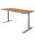 Sitz-Steh-Schreibtisch, elektrisch höhenverstellbar, 70-120cm (H), 180x80cm (BxT), rechteckig, nussbaum / silber