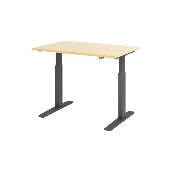 4032062185490 - Sitz-Steh-Schreibtisch VXMKA12 3 G elektrisch höhenverstellbar 70-120cm (H) 120x80cm (BxT) rechteckig ahorn   graphit 403206