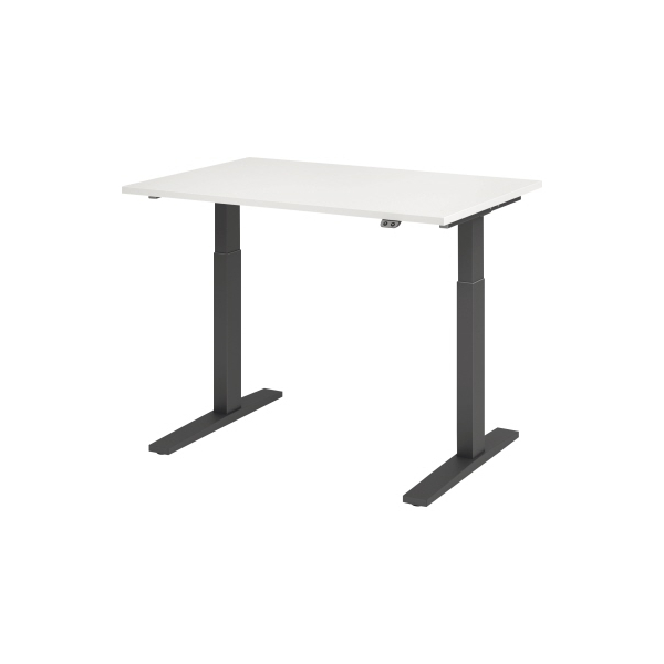 4032062185544 - Sitz-Steh-Schreibtisch VXMKA12 W G elektrisch höhenverstellbar 70-120cm (H) 120x80cm (BxT) rechteckig weiß   graphit 4032062
