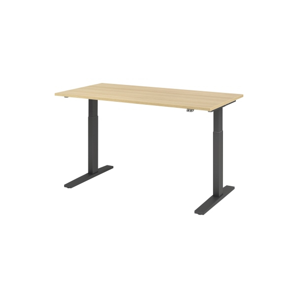 4032062185612 - Sitz-Steh-Schreibtisch VXMKA16 E G elektrisch höhenverstellbar 70-120cm (H) 160x80cm (BxT) rechteckig eiche   graphit 403206