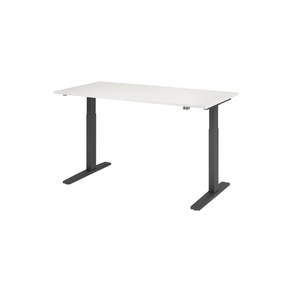 4032062185636 - Sitz-Steh-Schreibtisch VXMKA16 W G elektrisch höhenverstellbar 70-120cm (H) 160x80cm (BxT) rechteckig weiß   graphit 4032062