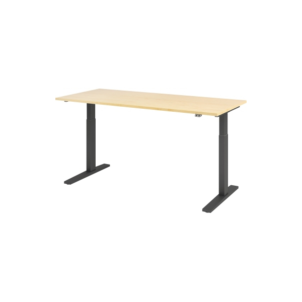 4032062185650 - Sitz-Steh-Schreibtisch VXMKA19 3 G elektrisch höhenverstellbar 70-120cm (H) 180x80cm (BxT) rechteckig ahorn   graphit 403206