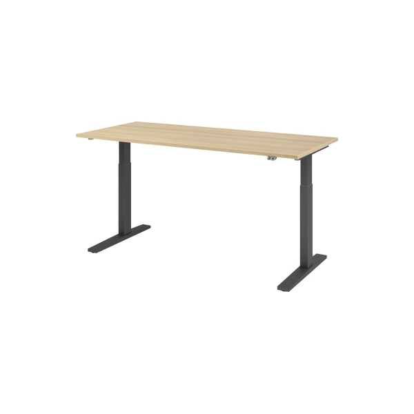 4032062185681 - Sitz-Steh-Schreibtisch VXMKA19 E G elektrisch höhenverstellbar 70-120cm (H) 180x80cm (BxT) rechteckig eiche   graphit 403206