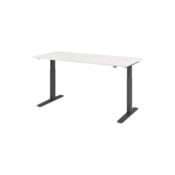 4032062185704 - Sitz-Steh-Schreibtisch VXMKA19 W G elektrisch höhenverstellbar 70-120cm (H) 180x80cm (BxT) rechteckig weiß   graphit 4032062