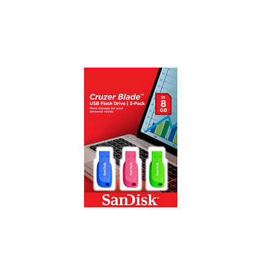 USB-Sticks Cruzer Blade blau, grün, pink 32 GB