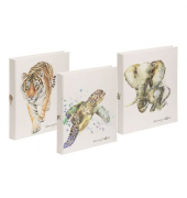 Ringbuch Save me Tiger, Schildkr&ouml;te und Elefant 20777-25, A4 2 Ringe 24mm Ring-&Oslash; Graukarton bunt