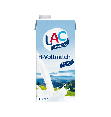 H-Milch LAClactosefrei 341480, 3,5% Fett, laktosefrei, 1 Liter, im Tetrapack