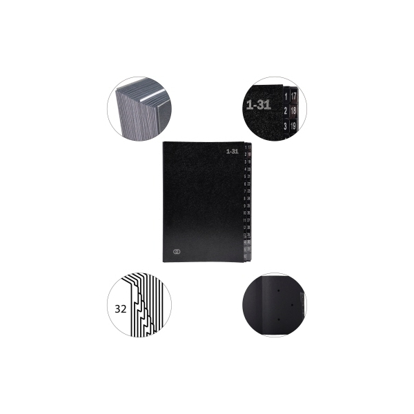 4003630027337 - Pultordner oeco 3426 1-31 schwarz A4 31 Fächer 4003630027337 Soennecken