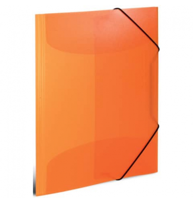 Gummizugmappe 19515, A3 orange PP, mit 3 Einschlagklappen