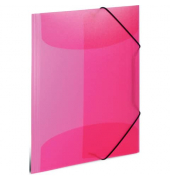 Gummizugmappe Transluzent - Designserie 19517, A3 pink Polypropylen (PP), f&uuml;r ca. 50 Blatt  (80 g/m&sup2;), mit 3 Einschlagklappen