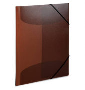 Gummizugmappe 19522, A3 braun Polypropylen (PP), mit 3 Einschlagklappen
