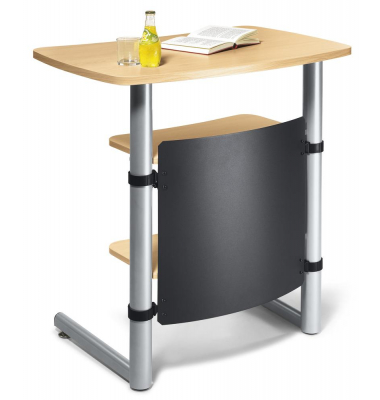 Stehpult MULTI M, manuell höhenverstellbar 120cm (H), 83x56cm (BxT), rechteckig, buche / silber