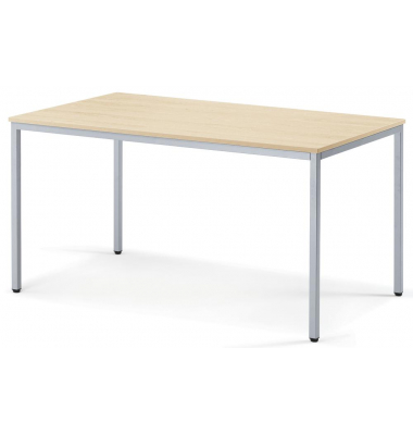 Besprechungstisch Deskin-Line 258769, 72cm (H), 140x70cm (BxT), 6 Personen, rechteckig, ahorn / silber