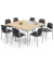 Besprechungstisch Deskin-Line 217264, 72cm (H), 120x80cm (BxT), 6 Personen, rechteckig, ahorn / silber