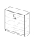 Aktenschrank MULTI M 272031, Holz abschließbar, 3 OH, 120 x 114,5 x 42 cm, lichtgrau