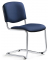 Besucherstuhl Iso, blau / chrom, ohne Armlehnen, Freischwinger
