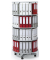 Ordnerdrehsäule 219603 lichtgrau, 4 Etagen, 96 Ordner, 167x80cm (HxØ)