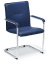 Besucherstuhl DESKIN1, blau / chrom, mit Armlehnen, Freischwinger