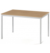 Konferenztisch MODUL, 72,8cm (H), 120x80cm (BxT), 6 Personen, rechteckig, nussbaum / silber