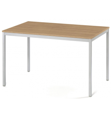 Konferenztisch MODUL, 72,8cm (H), 120x80cm (BxT), 6 Personen, rechteckig, nussbaum / silber