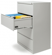 H&auml;ngeregistraturschrank 236579 Base L, lichtgrau, 4 Schubladen, 2-bahnig