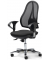 Bürodrehstuhl COMFORT NET DELUXE, schwarz/schwarz / chrom, mit Armlehnen, bis 110kg, ohne Kopfstütze