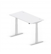 Sitz-Steh-Schreibtisch Comfort Multi M Pro, elektrisch höhenverstellbar, 64-130cm (H), 160x80cm (BxT), rechteckig, lichtgrau / s