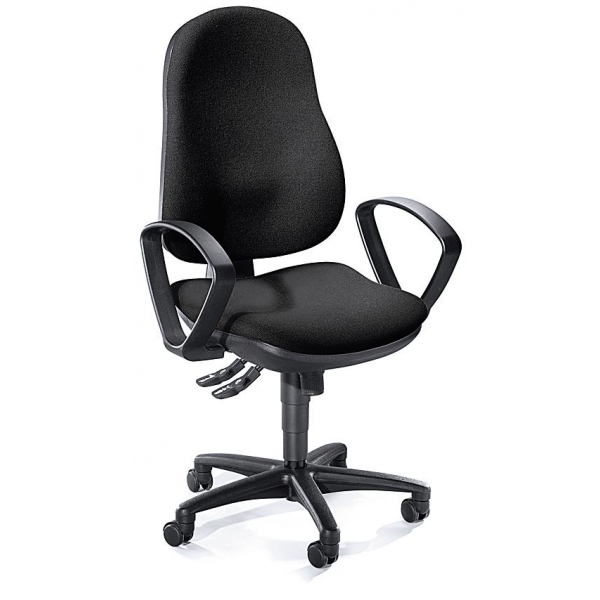 4251635600189 - Bürodrehstuhl COMFORT I schwarz schwarz mit Armlehnen bis 110kg ohne Kopfstütze 4251635600189 Deskin 4251635600189 - Bürodrehstuhl COMFORT I schwarz schwarz mit Armlehnen bis 110kg ohne Kopfstütze 4251635600189 Deskin