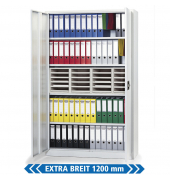 Stahlschrank BASE L 130355, abschlie&szlig;bar, 5 OH, lichtgrau, 120x195x42cm (BxHxT)