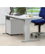 Schreibtisch Comfort M MULTI M, manuell höhenverstellbar, 64-84cm (H), 160x80cm (BxT), rechteckig, lichtgrau / silber