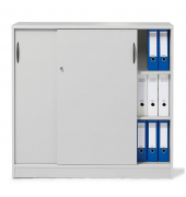 Schiebet&uuml;renschrank MULTI M 259002, abschlie&szlig;bar, 2x3 OH, lichtgrau, 120x114x42cm (BxHxT)