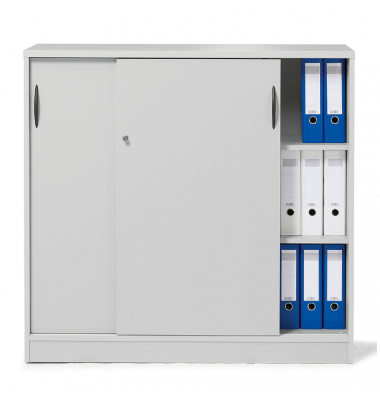 Schiebet&uuml;renschrank MULTI M 259002, abschlie&szlig;bar, 2x3 OH, lichtgrau, 120x114x42cm (BxHxT)
